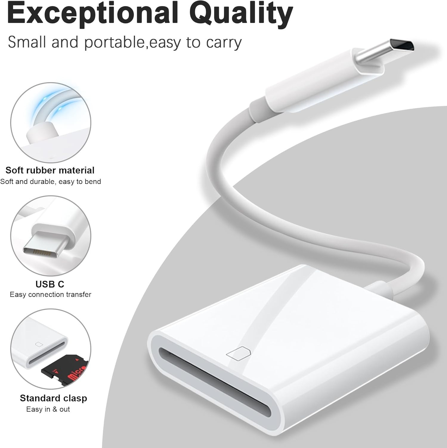 USB C to SD Card Camera Reader for Iphone 16 15, [Mfi Certified] USB C to Memory