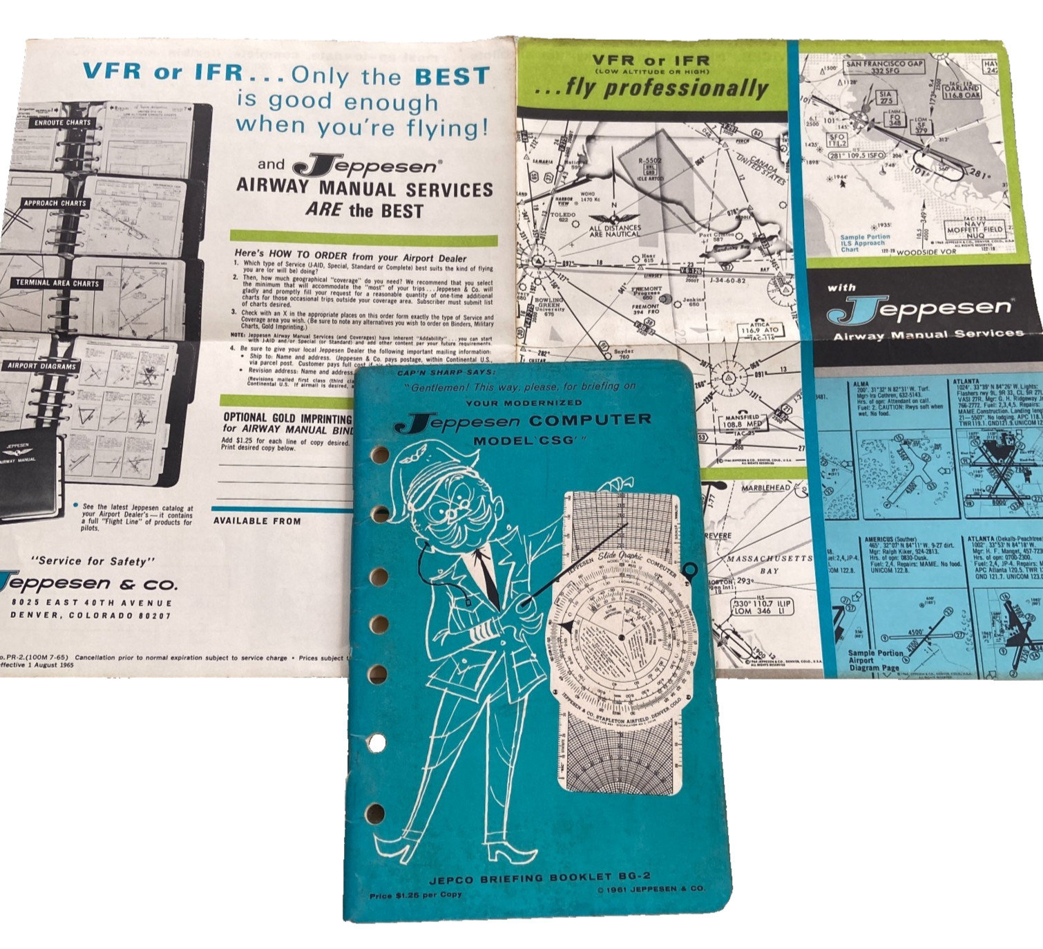 Jeppesen Computer Model CSG Briefing Booklet BG-2 Instruction Manual 1961 VTG