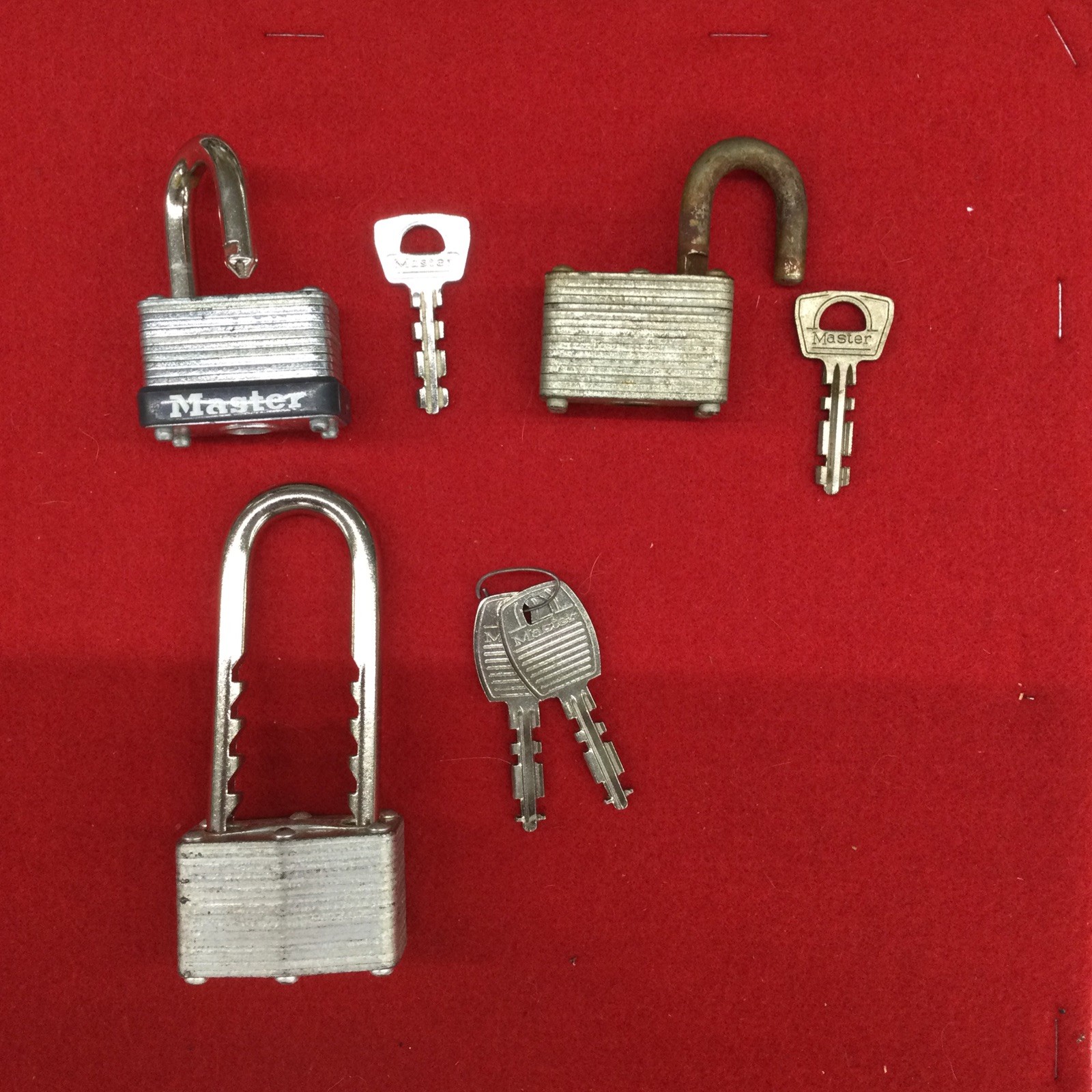 Master Lock Padlocks With Keys (Lot Of 3)
