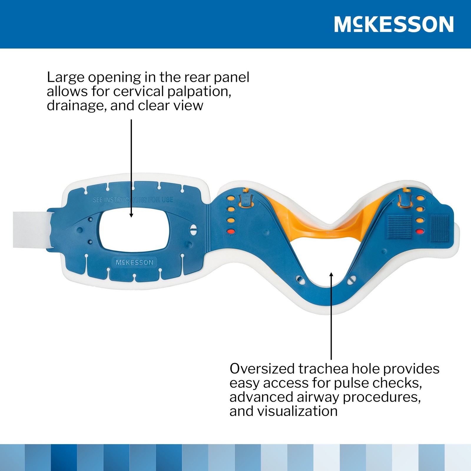 McKesson Rigid Cervical Collar One Size Adjustable Neck Circumference 1 per Bag