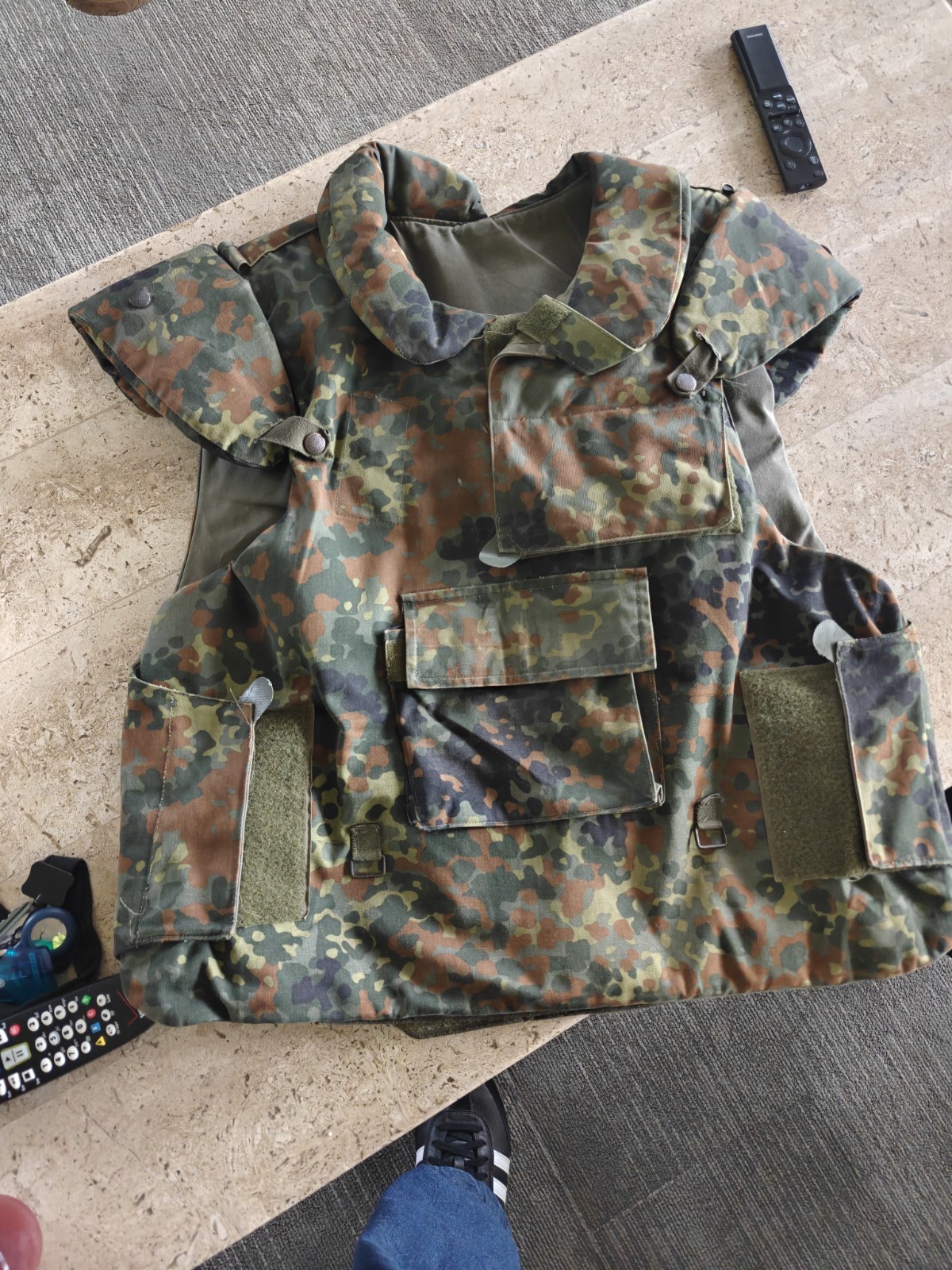 German Bundeswehr Splitterschutzweste Flak Jacket 1995 Camouflage WITH INSERTS
