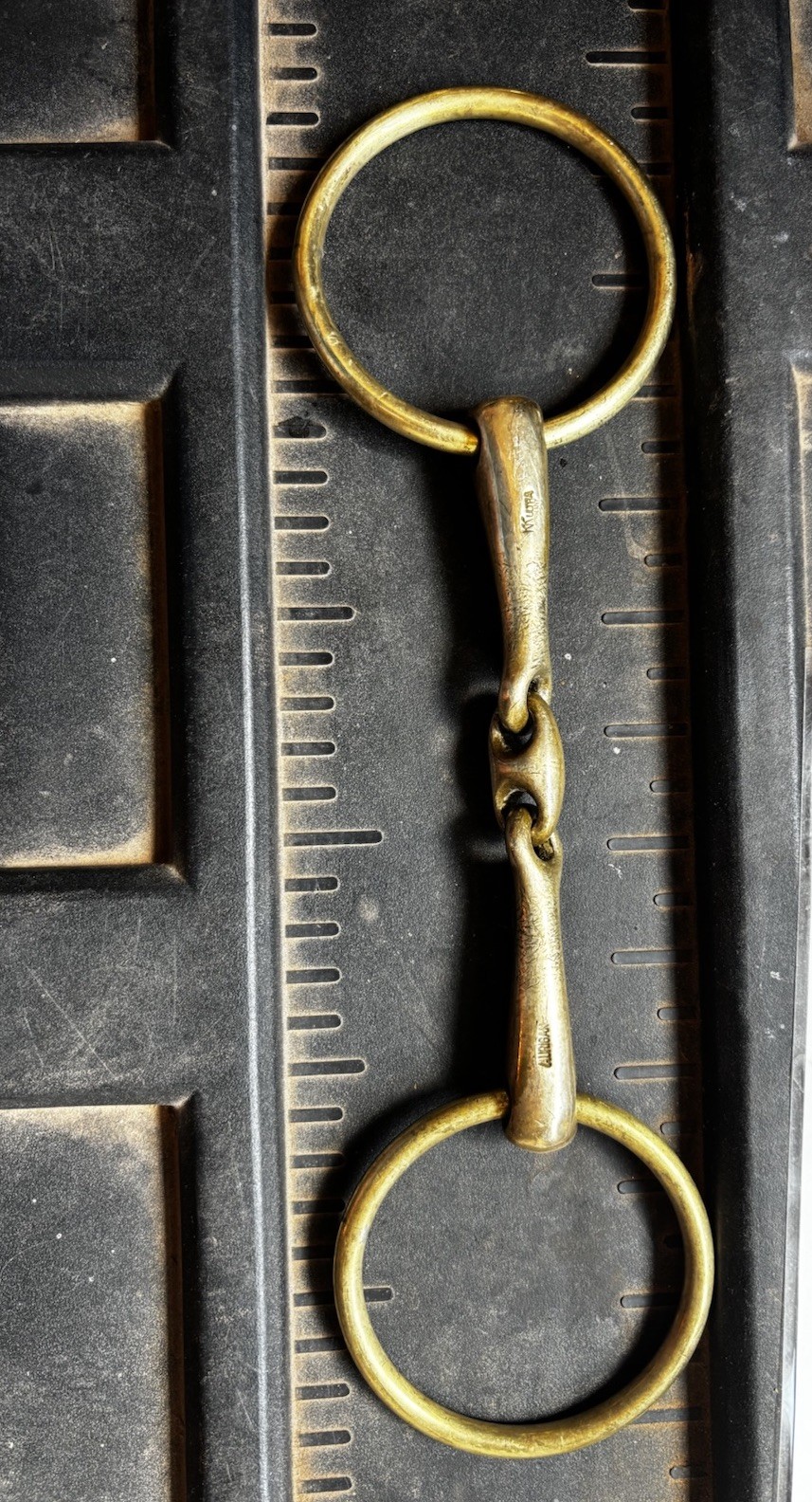 5.25" Herm Sprenger Aurigan KK Ultra Loose Ring Snaffle Horse Bit - Gold Cheeks