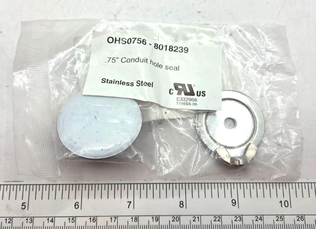 RITTAL OHS0756-8018239, .75" CONCUIT HOLE SEAL, STAINLESS STEEL 32XA53, 0110H