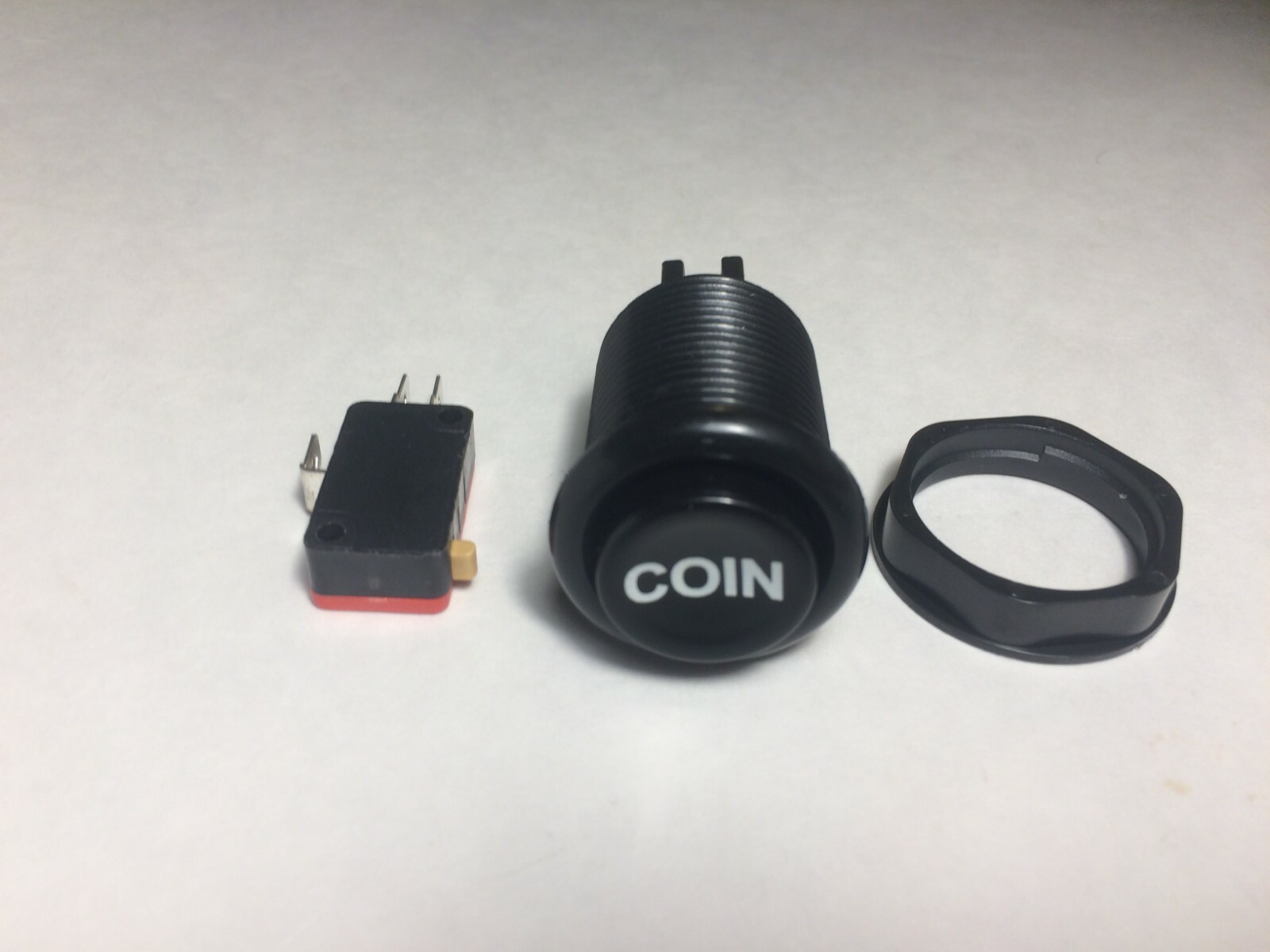 Arcade Push Coin Button black micro switch .28mm long mame diy 1up credit