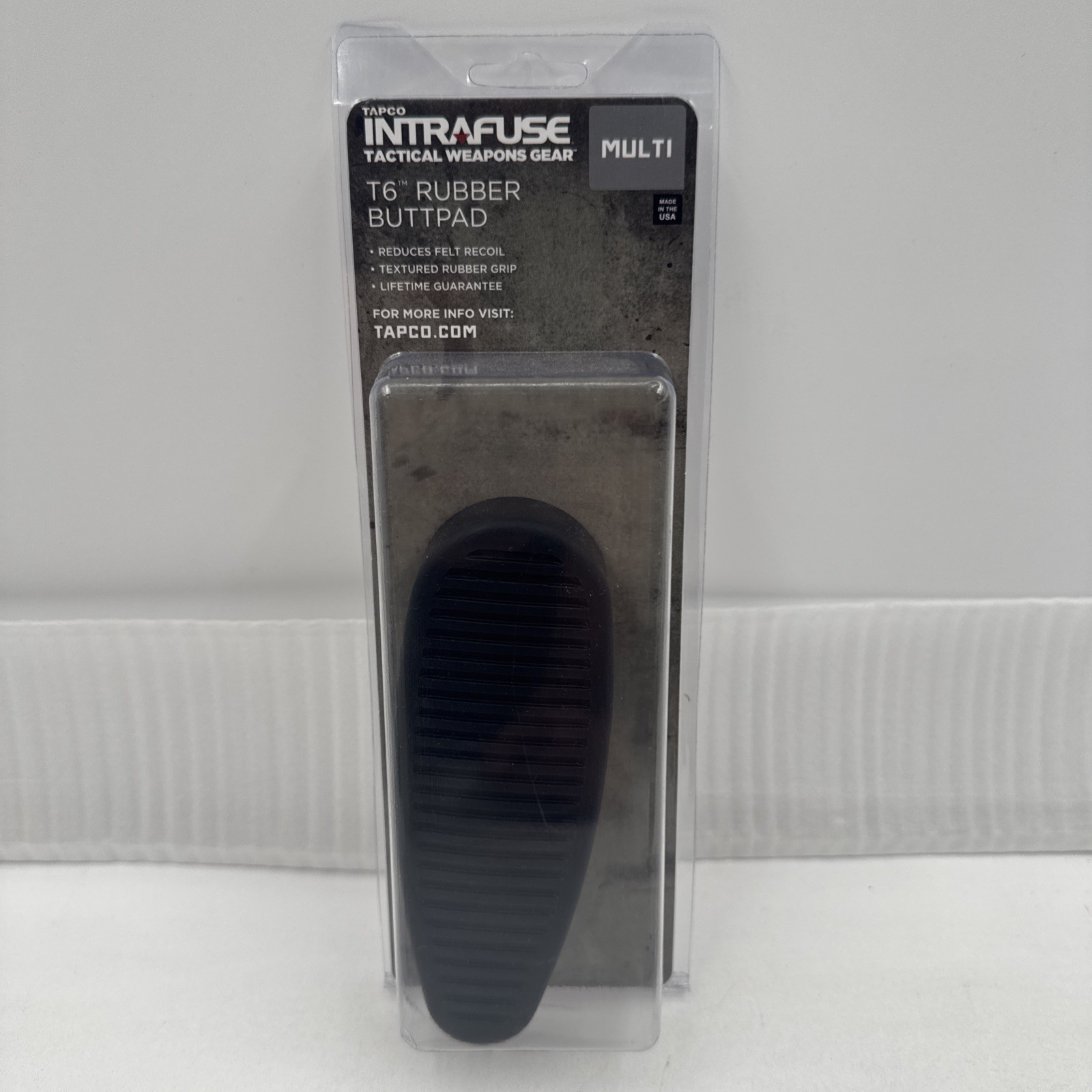 New Tapco Intrafuse T6 Rubber Buttpad Multi Black 16607 Recoil Protection