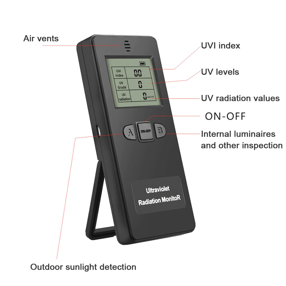 Portable Digital Ultraviolet Radiation Detector UVI Meter Dosimeter Tester O2L2