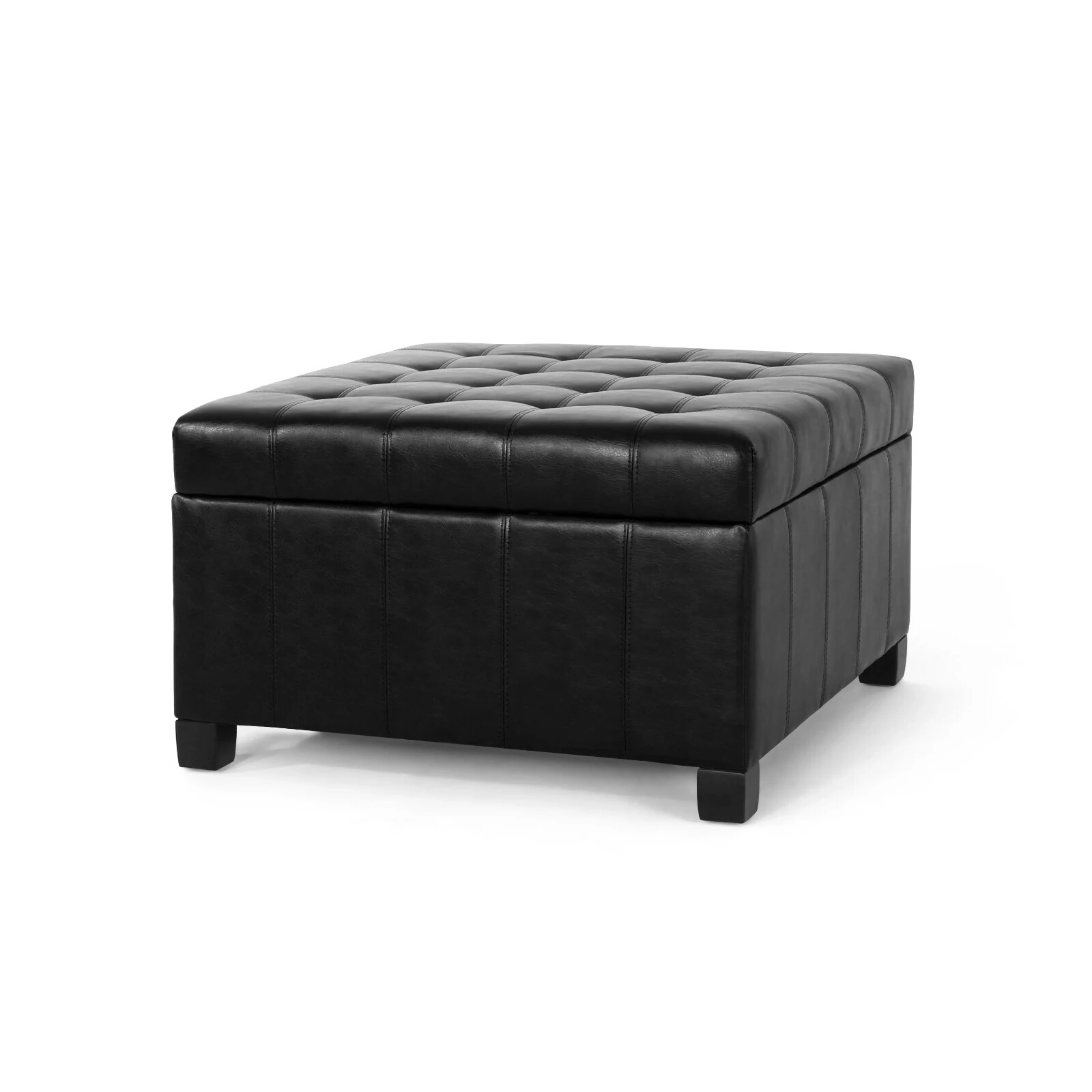 Rigby Contemporary Faux Leather Ottoman Storage Tufted Footstool Hidden Storage