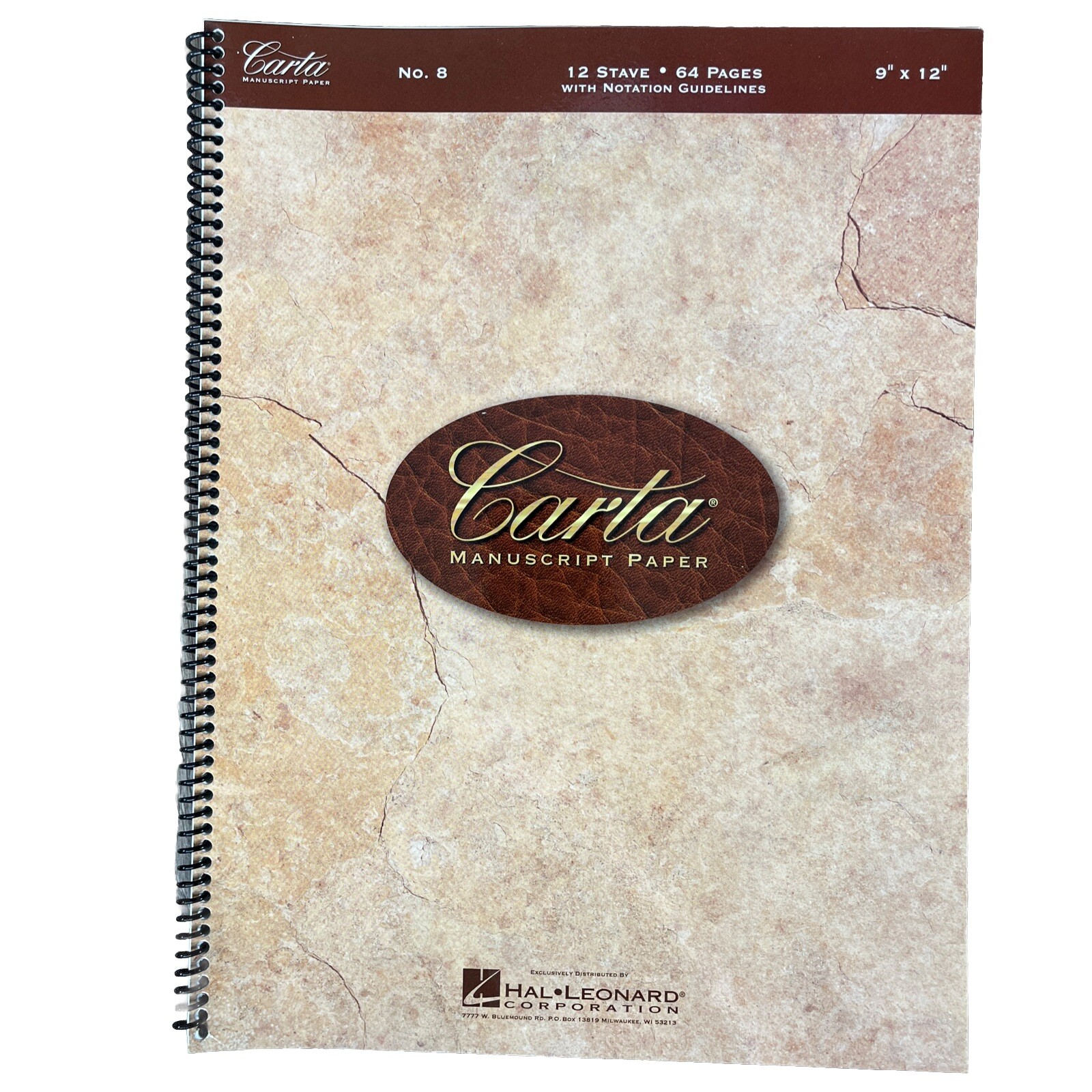 Carta Manuscript Paper No. 08 - 12 Stave W/ Notation Guidelines 9x12”