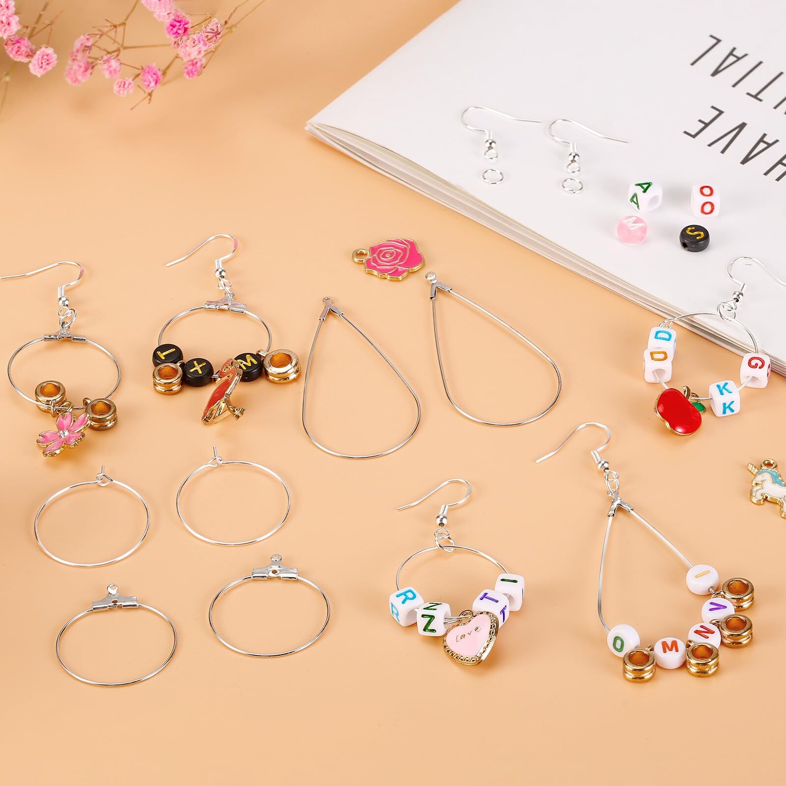 400 Piece Earring Making Kit Includes Hooks Rings and Backs for Jewelry Making