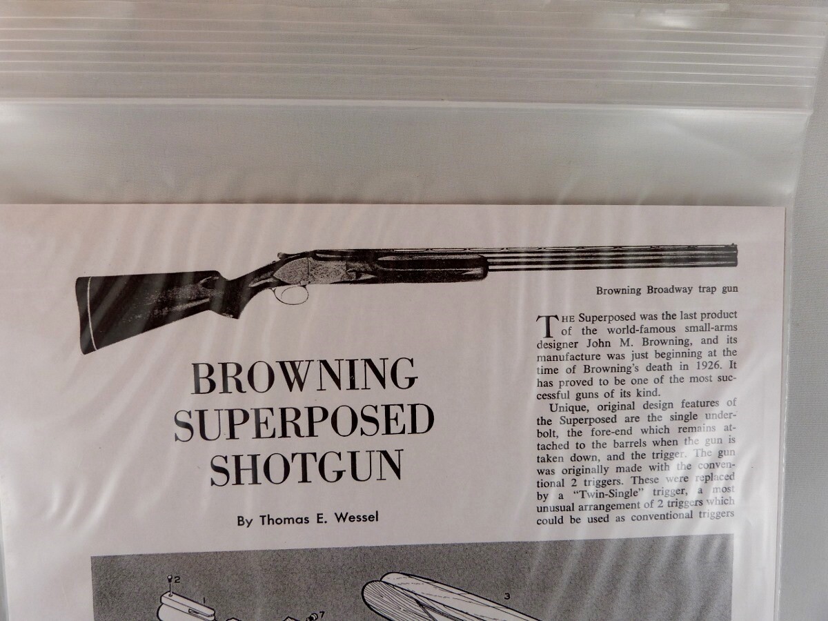 BROWNING SUPERPOSED SHOTGUN RIFLE BREAK DOWN INSTRUCTION KIT