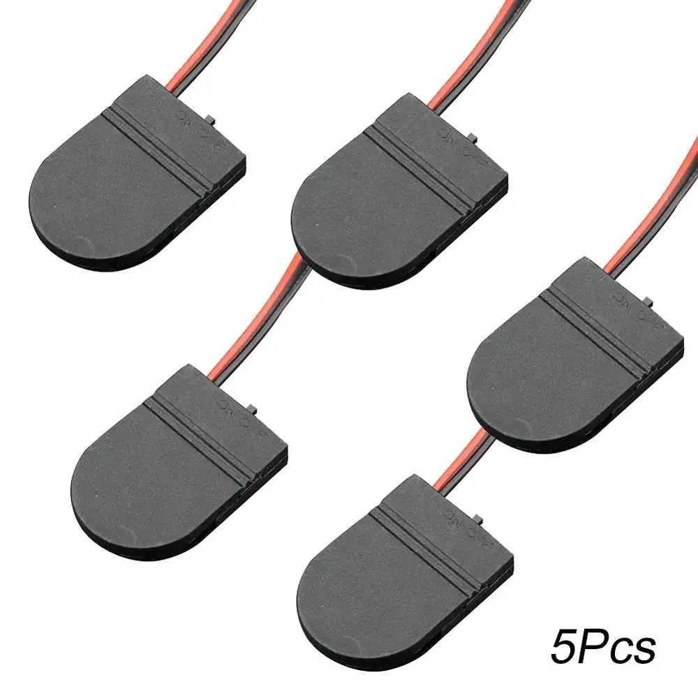 5pc Battery Holder CR2032 Button Cell Case ON/OFF Switch Coin 3 Volt Output 2032