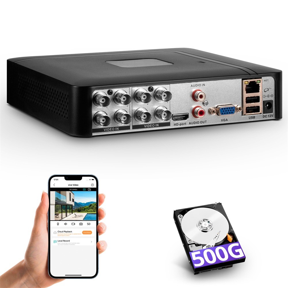 8CH 4-in-1 Digital Recorder Multi Format Cameras Compatible With 500GB Hard Disk
