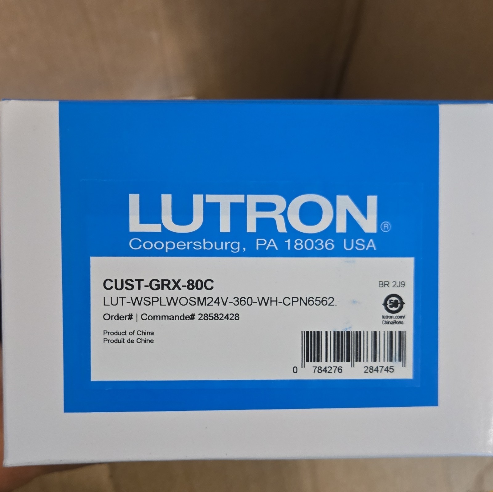 Lutron CUST-GRX-80C Ceiling PIR Occupancy Sensor 360° 80ft 24VDC