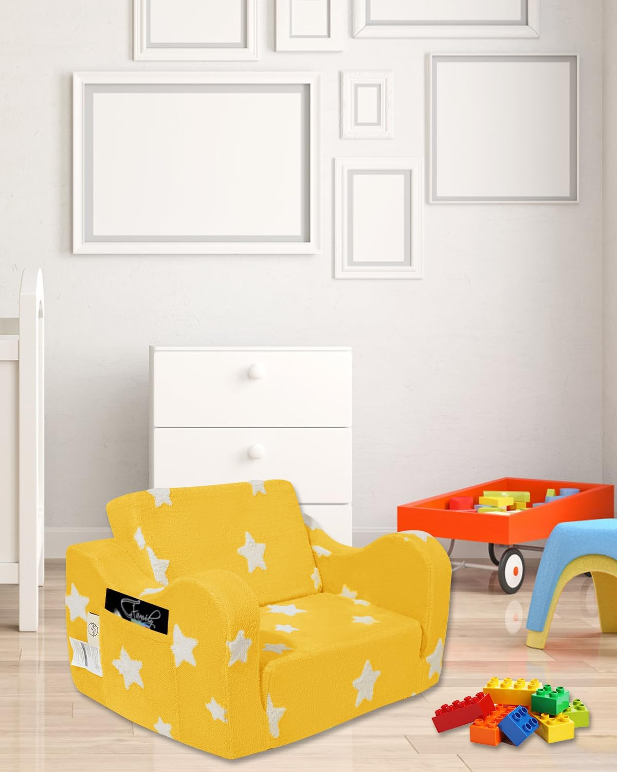 Toddler Couch, Kids Couch for Toddler Fold Out, 2-In-1 Convertible Kid Sofa to L