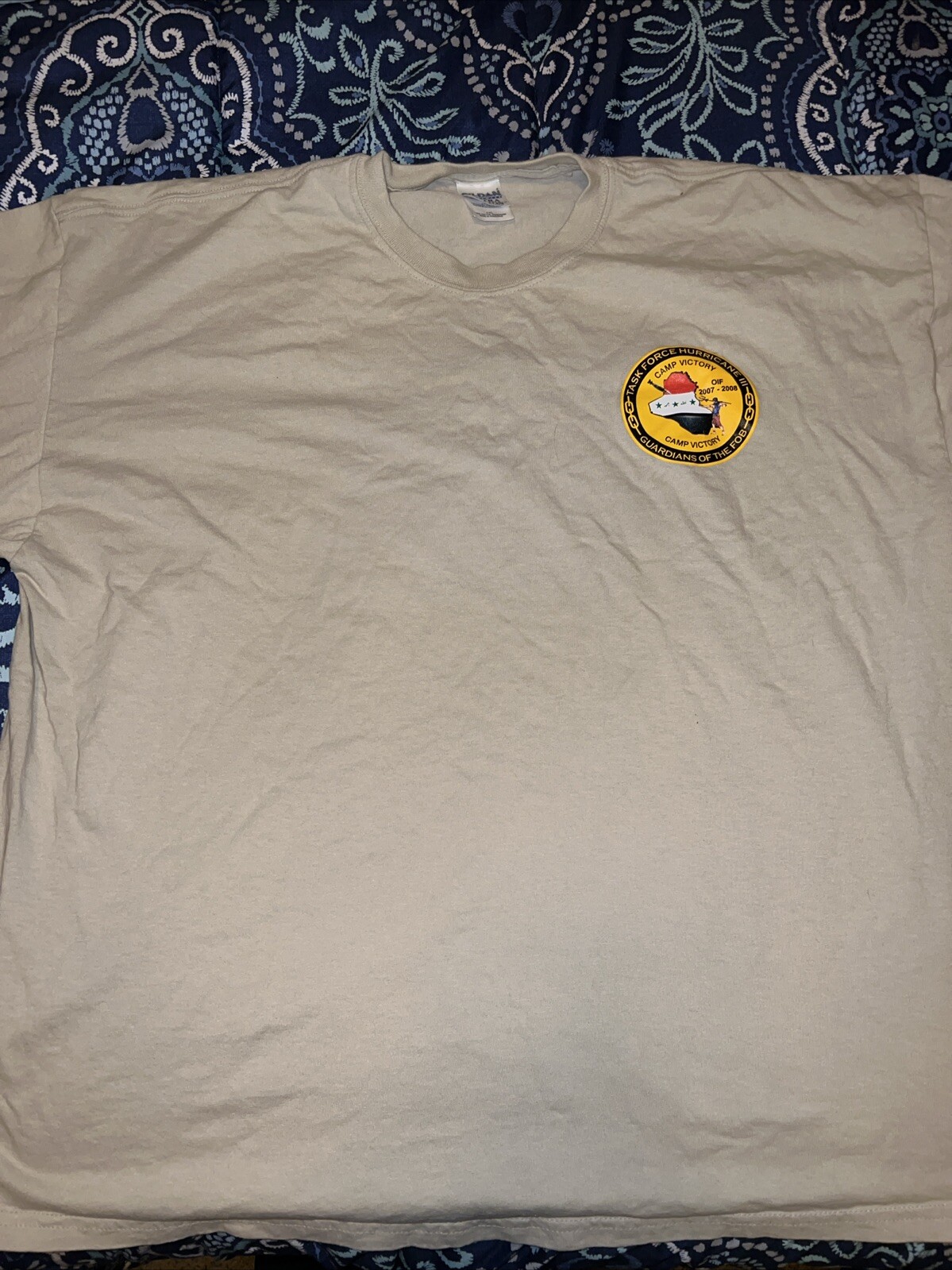 Task Force Hurricane 3 Guardians Of The Fob 2007-2008 Tee 2XL Baghdad Iraq