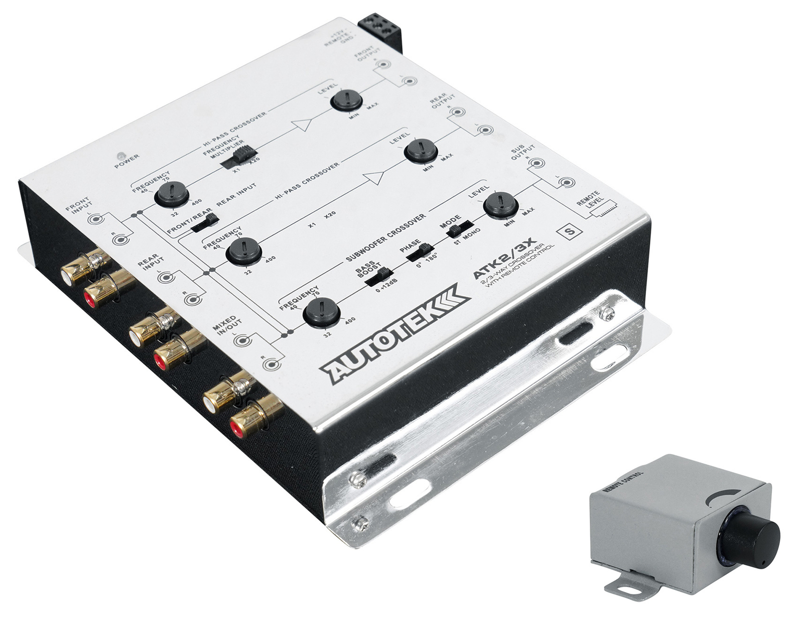 Autotek ATK2/3X 2 or 3 Way Car Audio Active Crossover + Bass Remote