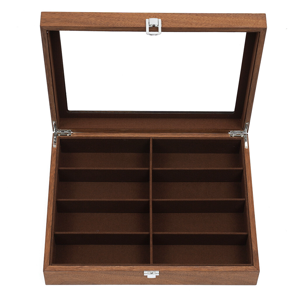Sunglasses Case Display Eyeglass Box Storage Box Case 8-Bits Walnut Box Gift