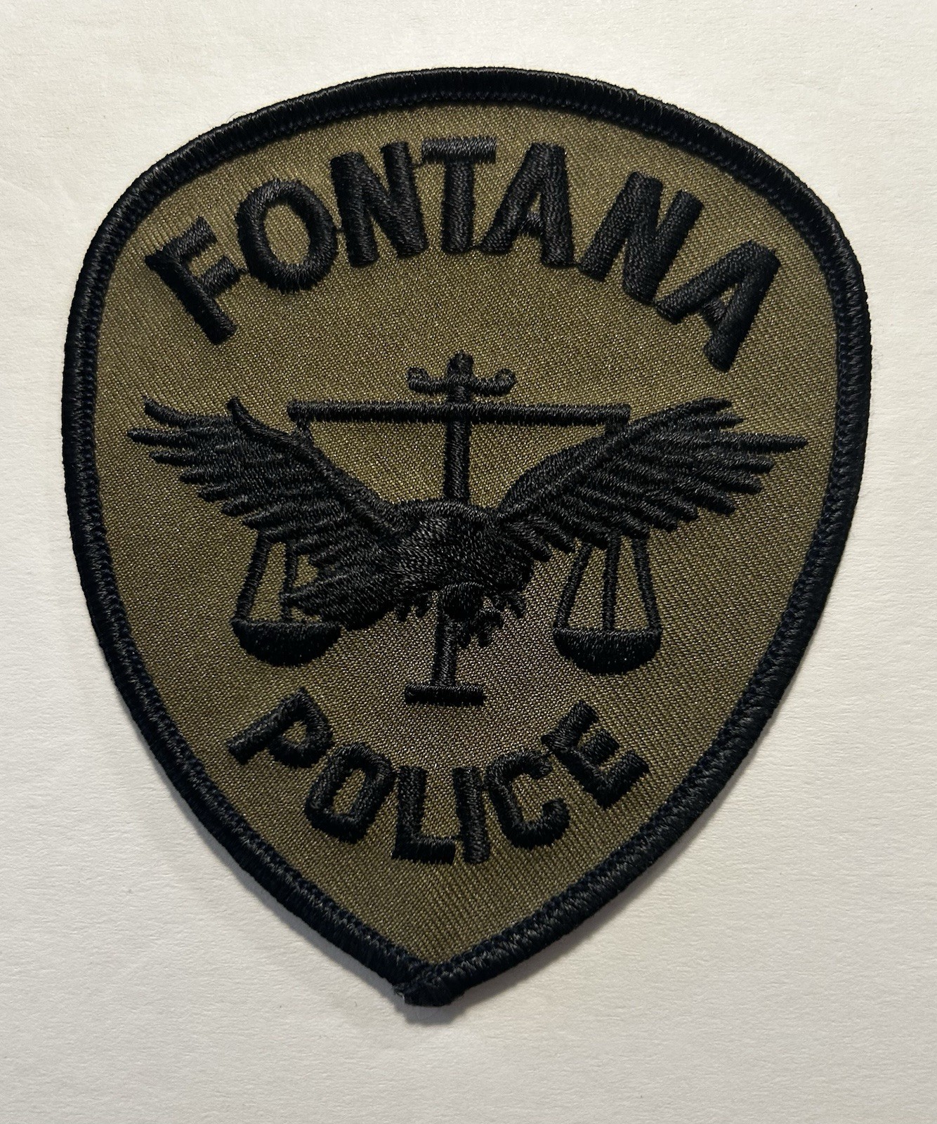 CALIFORNIA FONTANA POLICE DEPT SUBDUED SWAT PATCH SAN BERNARDINO COUNTY #D33