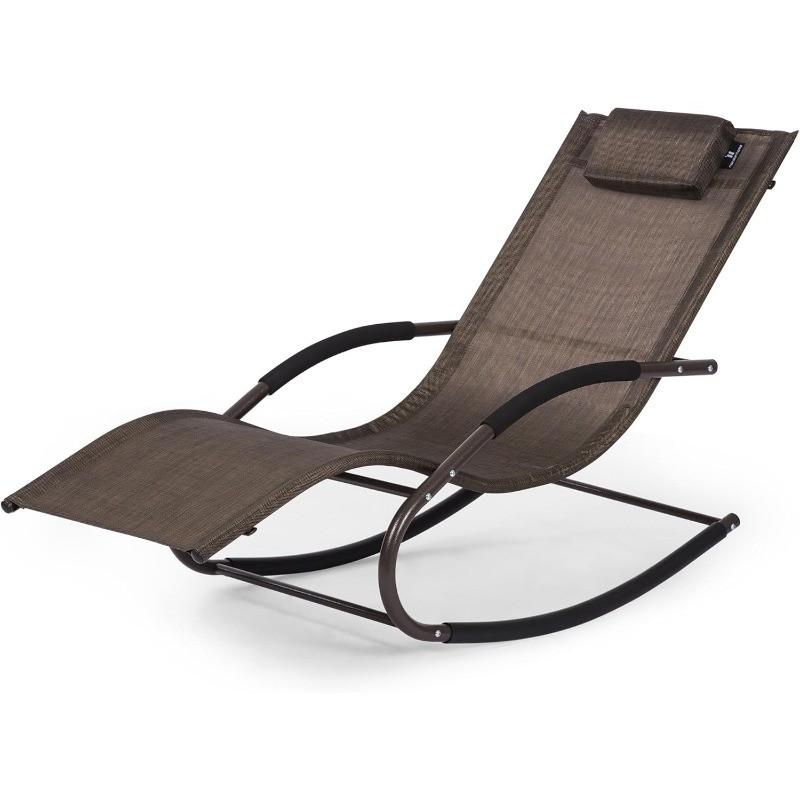 Lounge Chair Outdoor Chaise Lounge W/ Detachable Pillow Patio Lawn Pool Outdoor