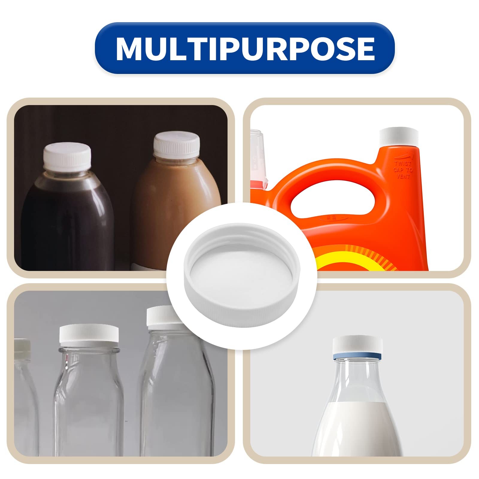 6Pcs 53Mm Water Bottle Caps, Water Jug Caps Screw Top for 3 or 5 Gallon Jugs