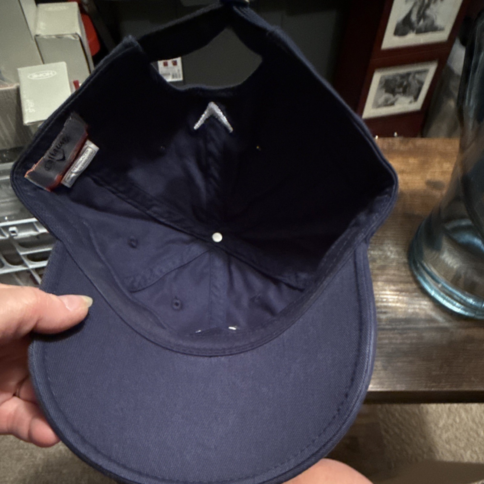 Callaway Chev Golf Hat Adjustable Navy Cotton Twill Embroidered Logo Cap