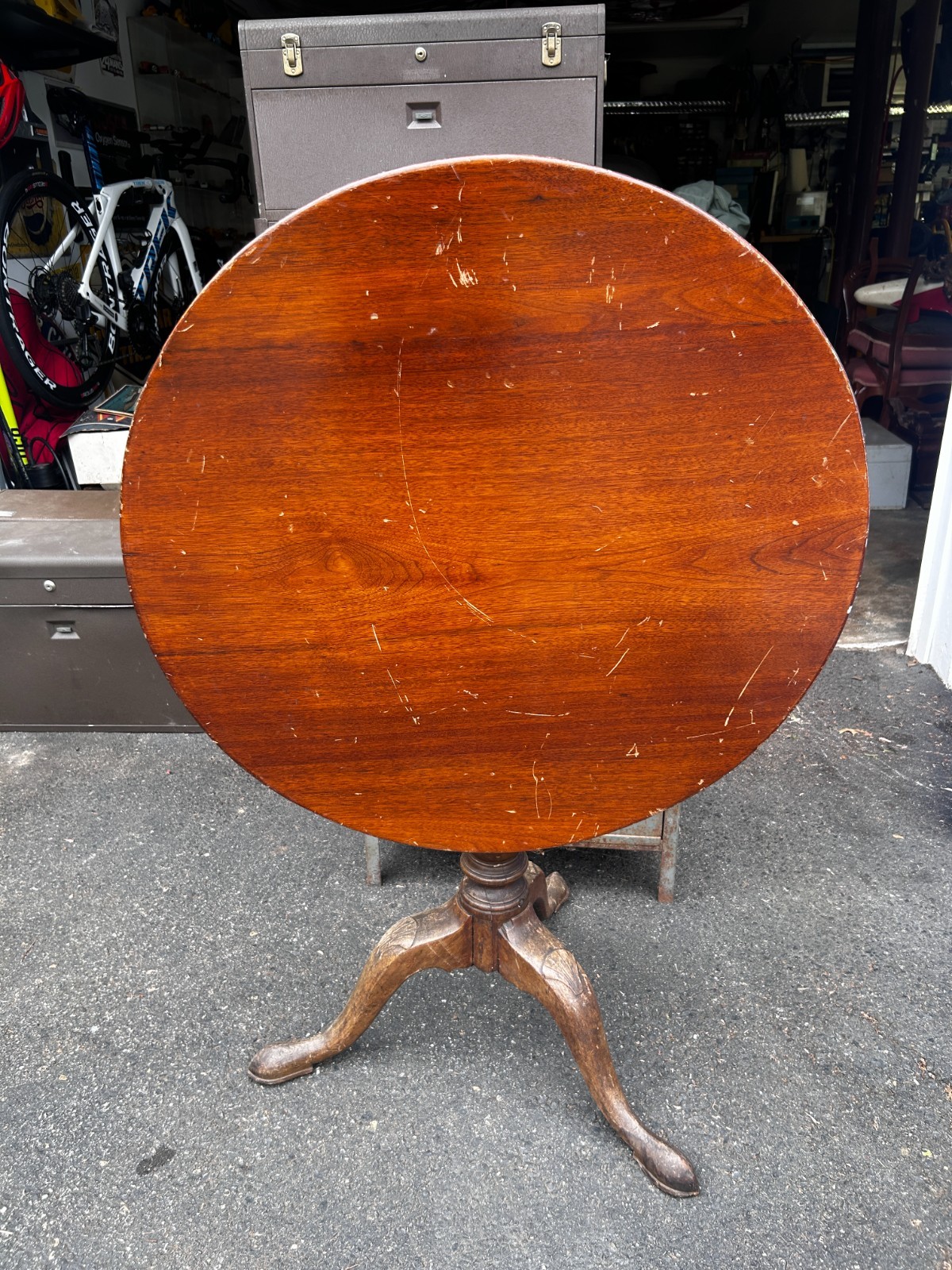 Antique Early 19th Century Bird Cage Tilt Top Table
