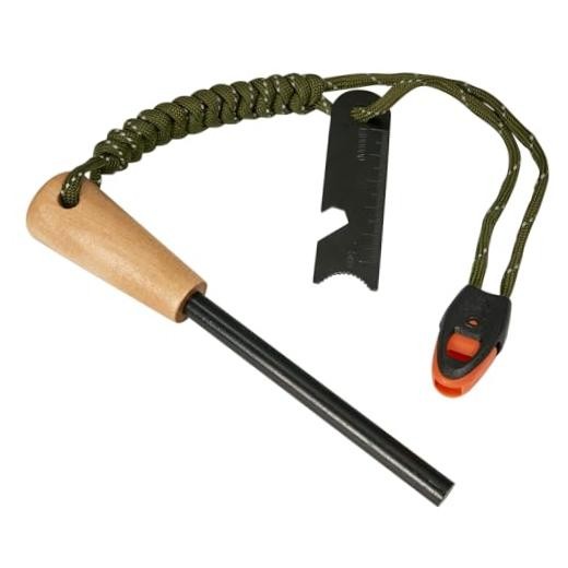 Fire Starter Survival Tool, 5/6" Ferro Rod with Paracord Lanyard, Multi-Tool 1