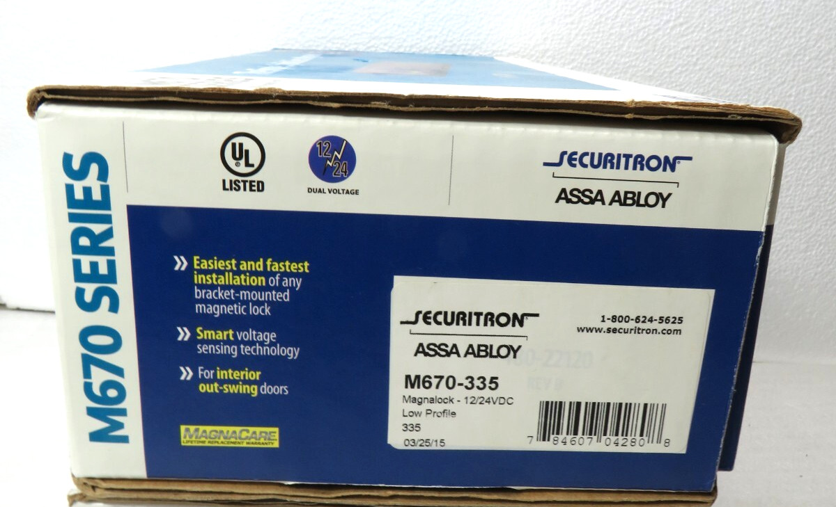 Securitron ASSA ABLOY M670-335 1100lb Holding Force Magnalock Satin Black [CTNO]