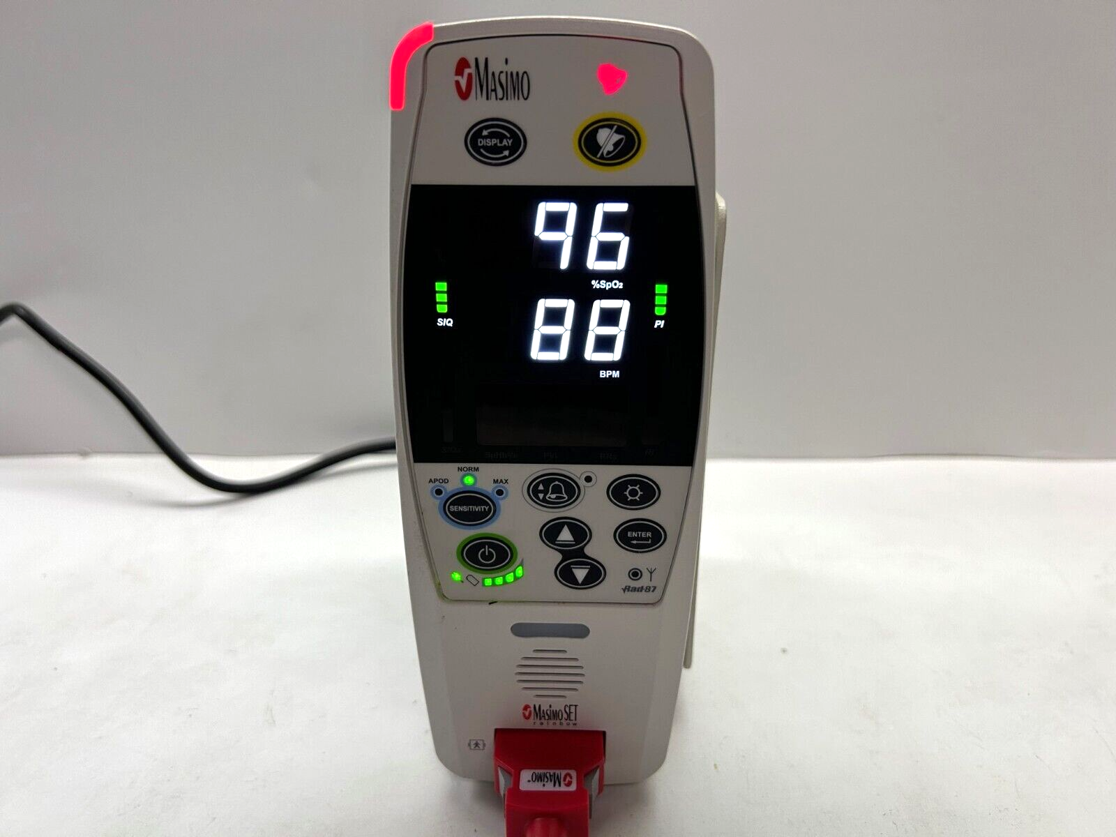 Vertical Masimo Rad-87 Pulse CO-Oximeter, Masimo SET Rainbow, Refurbished