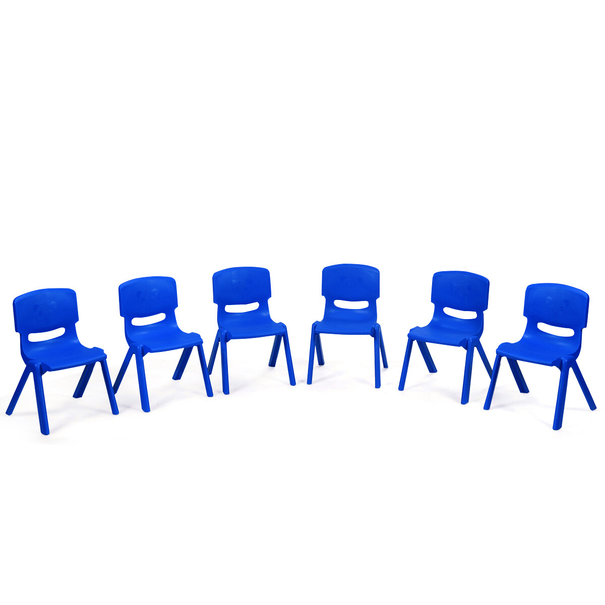 Topbuy 6 PCS Plastic Kids Chair Modern Stackable Learning Chairs Red/Blue