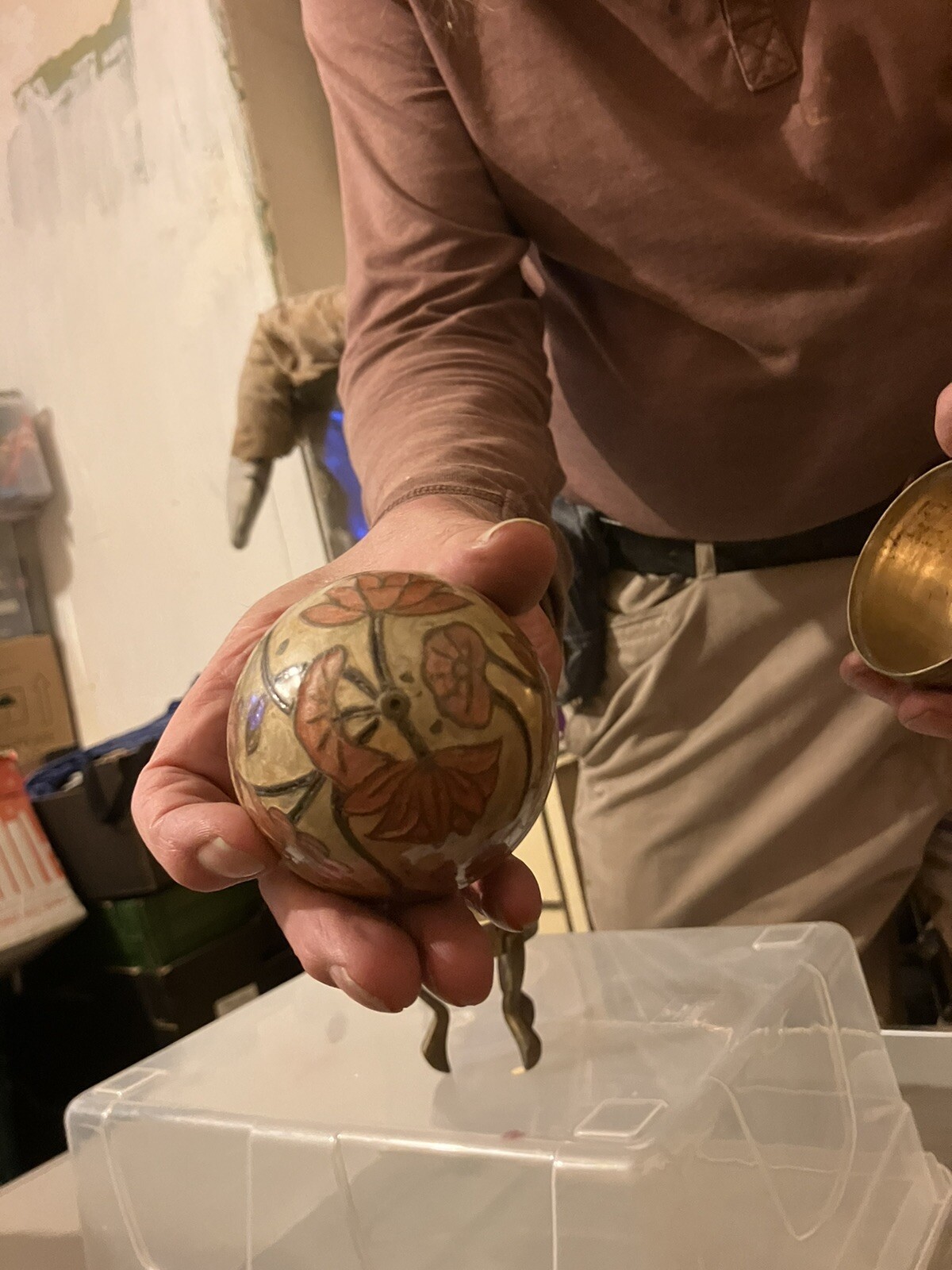 Metal Russian Style Egg On Stand