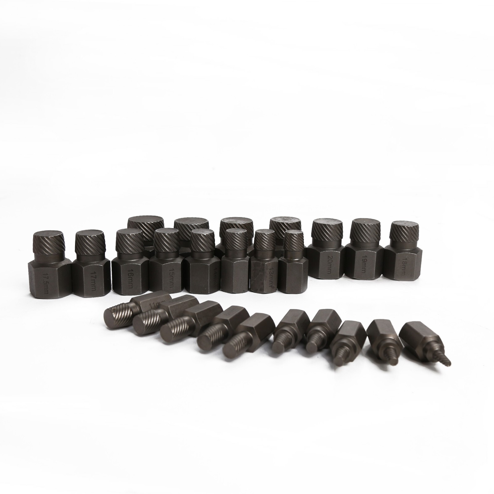 25 Pc Multi-Spline Screw Extractor Set Hex Head Bit Socket Wrench Bolt Remover