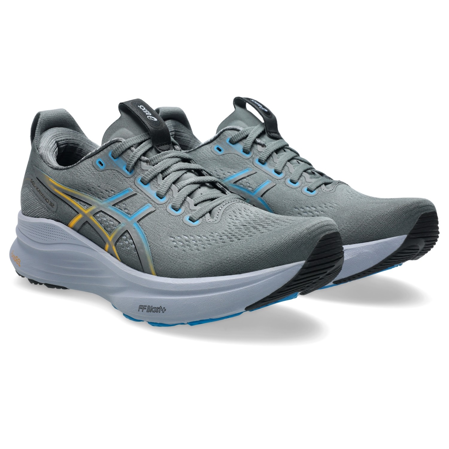 ASICS Men's Gel-Kayano 32 Running Shoes, Steel Grey/Aegean Blue