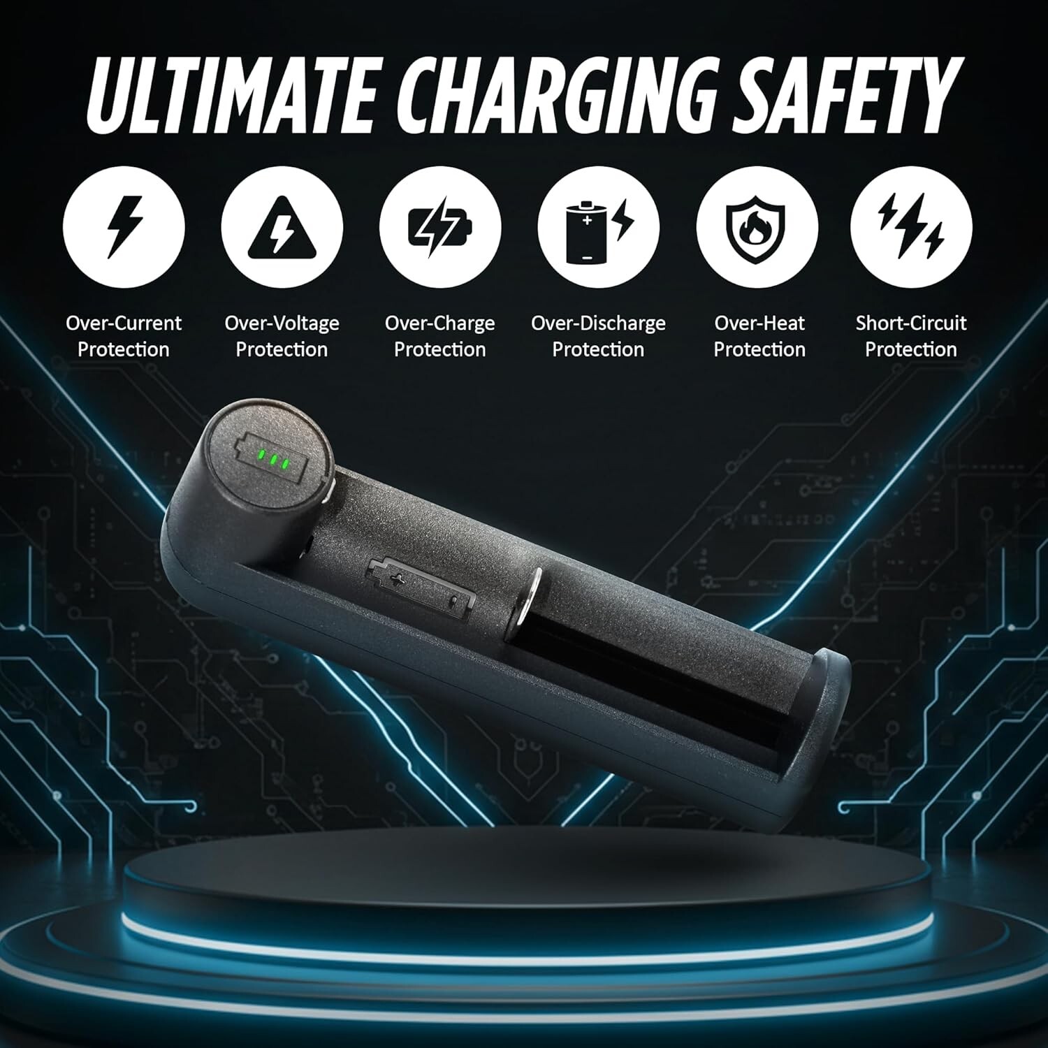 Guard Dog Security USB Battery Charger – Single Slot, Fast Charge, LED Indicator