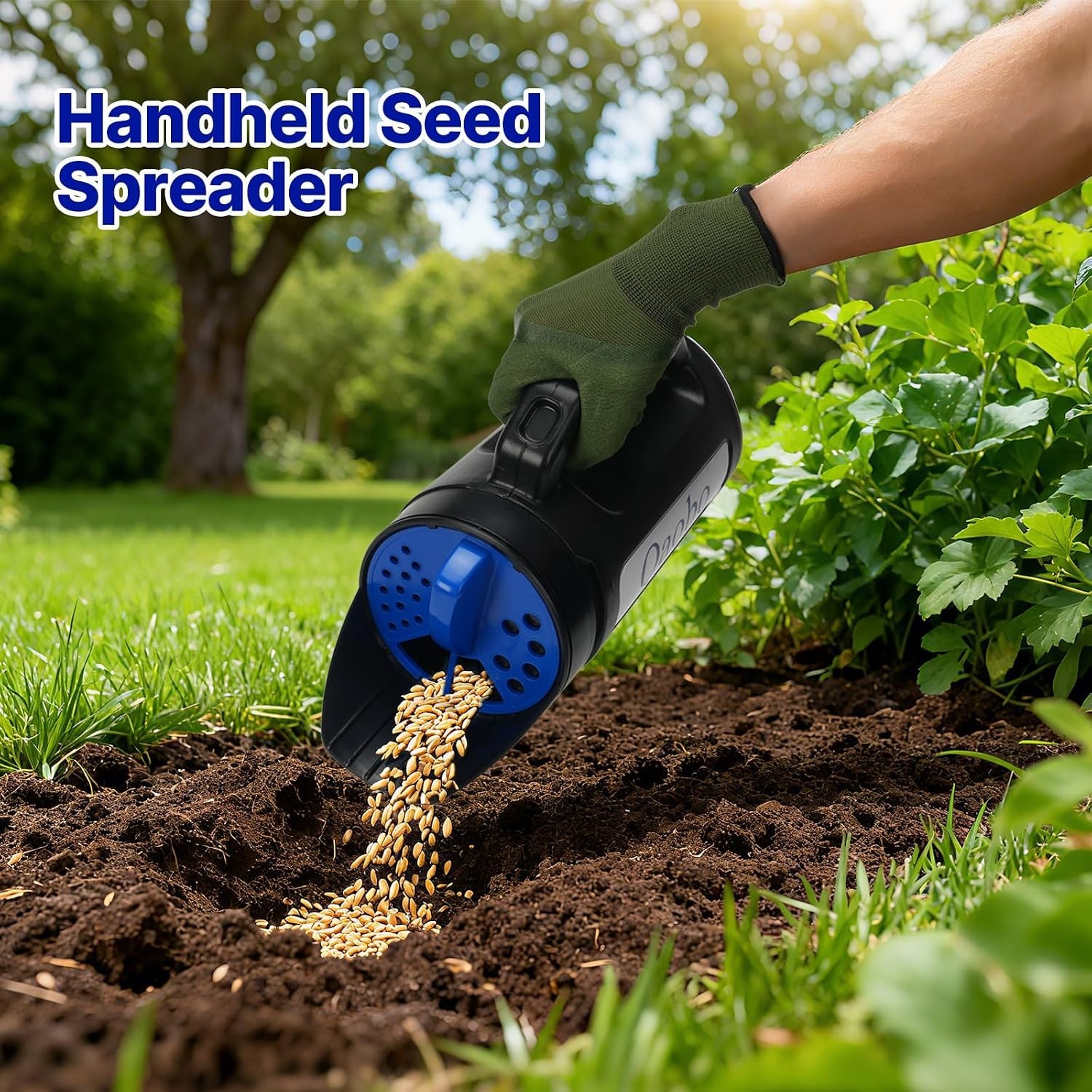 3-Adjustable-Setting Handheld Spreader, Multi-Use Lawn Spreaders for Fertiliz...