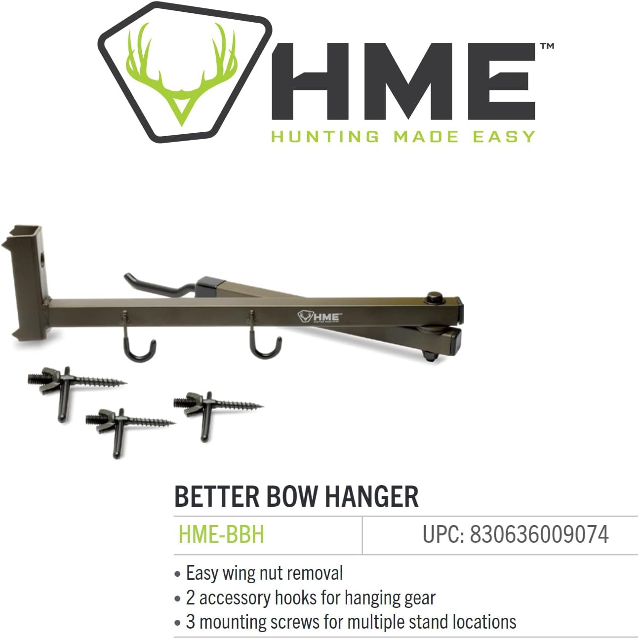 High-Quality Easy-To-Attach Secure Better Tree Stand Bow Hanger - Includes Two A
