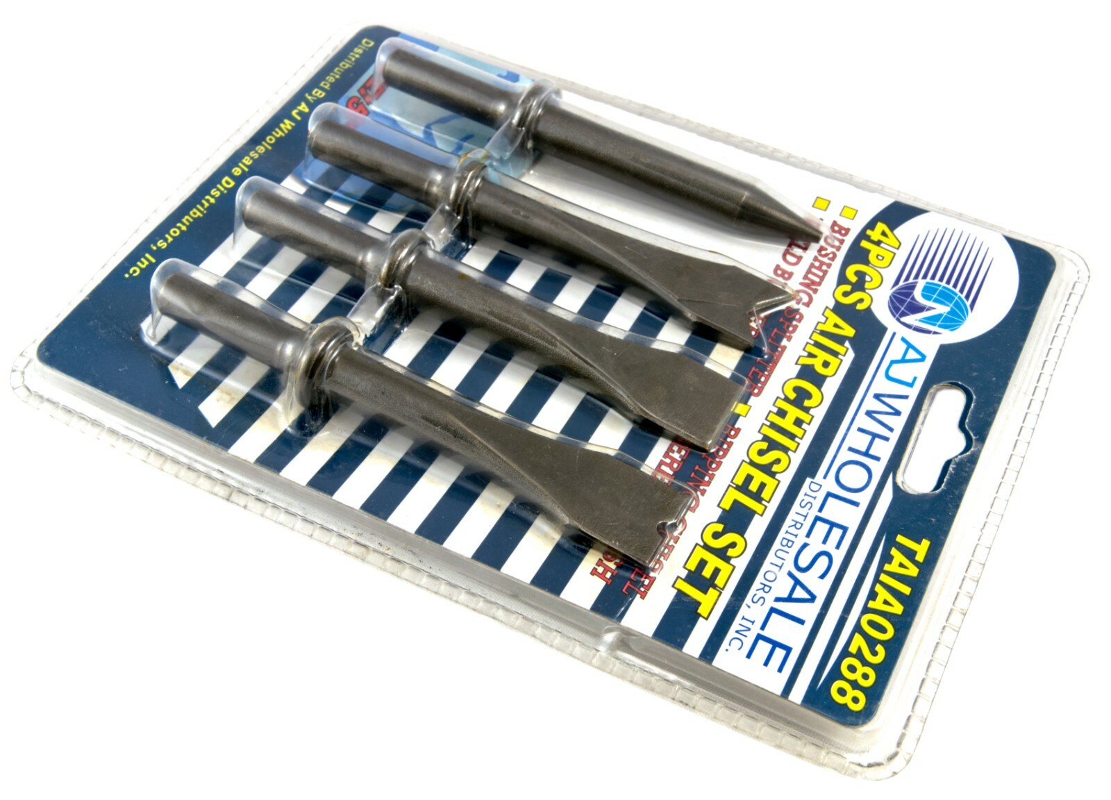 4 PC Air Chisel Set - Tapered Punch Ripping Chisel Weld Buster Bushing Splitter