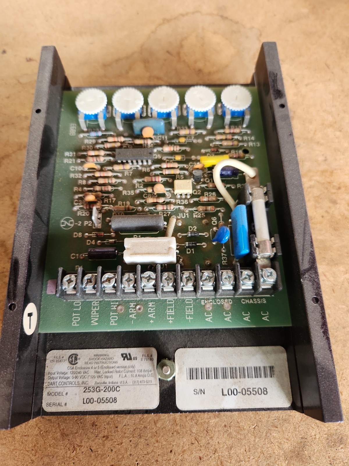 DART CONTROLS 253G-200C DC Speed Control, 6Z385 ,90/180V DC,10 A
