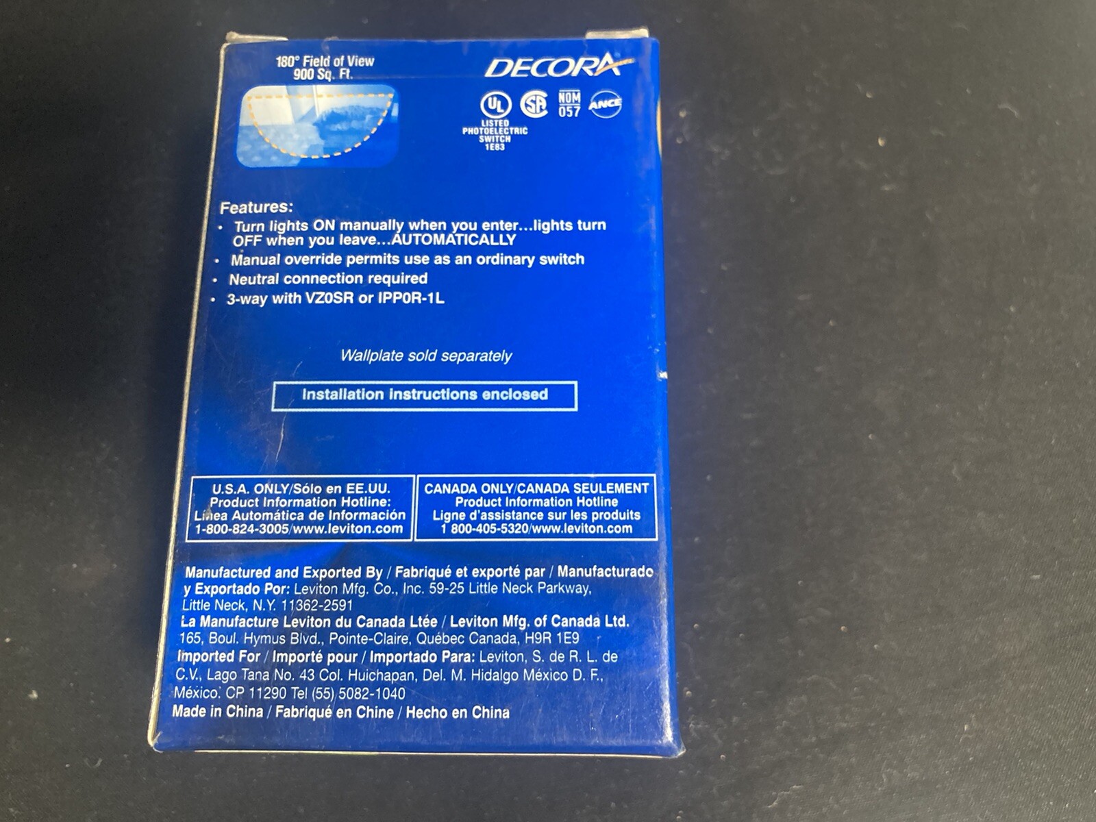 Leviton manual on occupancy sensor IPP15-1LE black