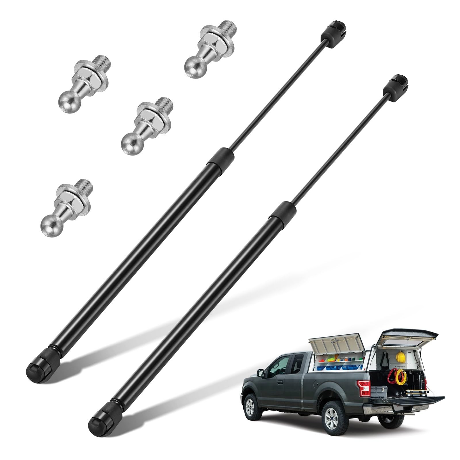 2pc 20" 100lb/445N Gas Strut for Truck Cap Bed Tonneau Cover, Pickup Toolbox Lid