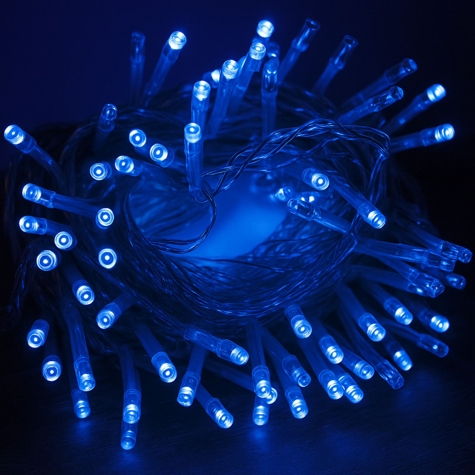 Elegani 4-Pack 100 LED String Lights with Flexible Clear Wire 33ft -Blue