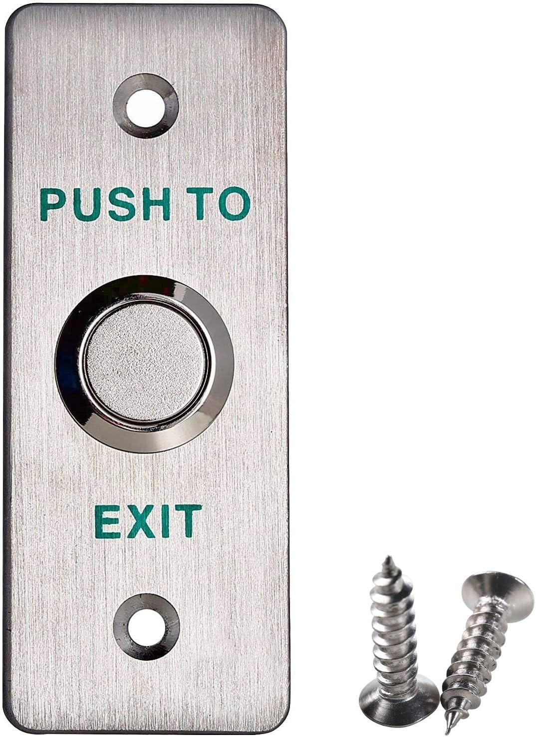 UHPPOTE Momentary Push to Exit Button Switch NO/COM Output Stainless Steel...