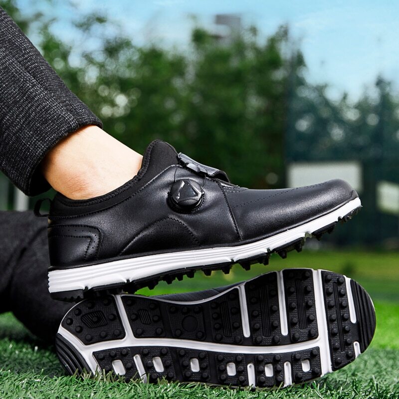 Comfortable Golf Shoes Men's Fast Laces Sneakers Anti Slip Spikeless Golf Boots