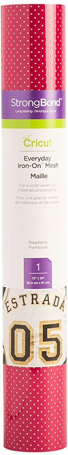 Cricut Everyday Iron On Mesh Vinyl Roll, DIY Supplies,12”x24”Raspberry (2 pack)