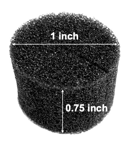 88 Count black hydroponic sponge, 1” X 0.75”