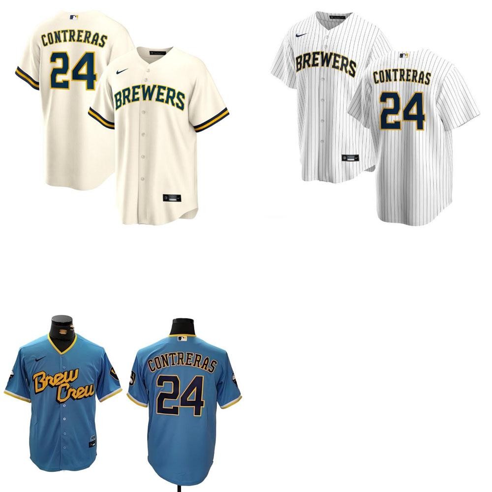 William Contreras Brewers All stitched Jersey