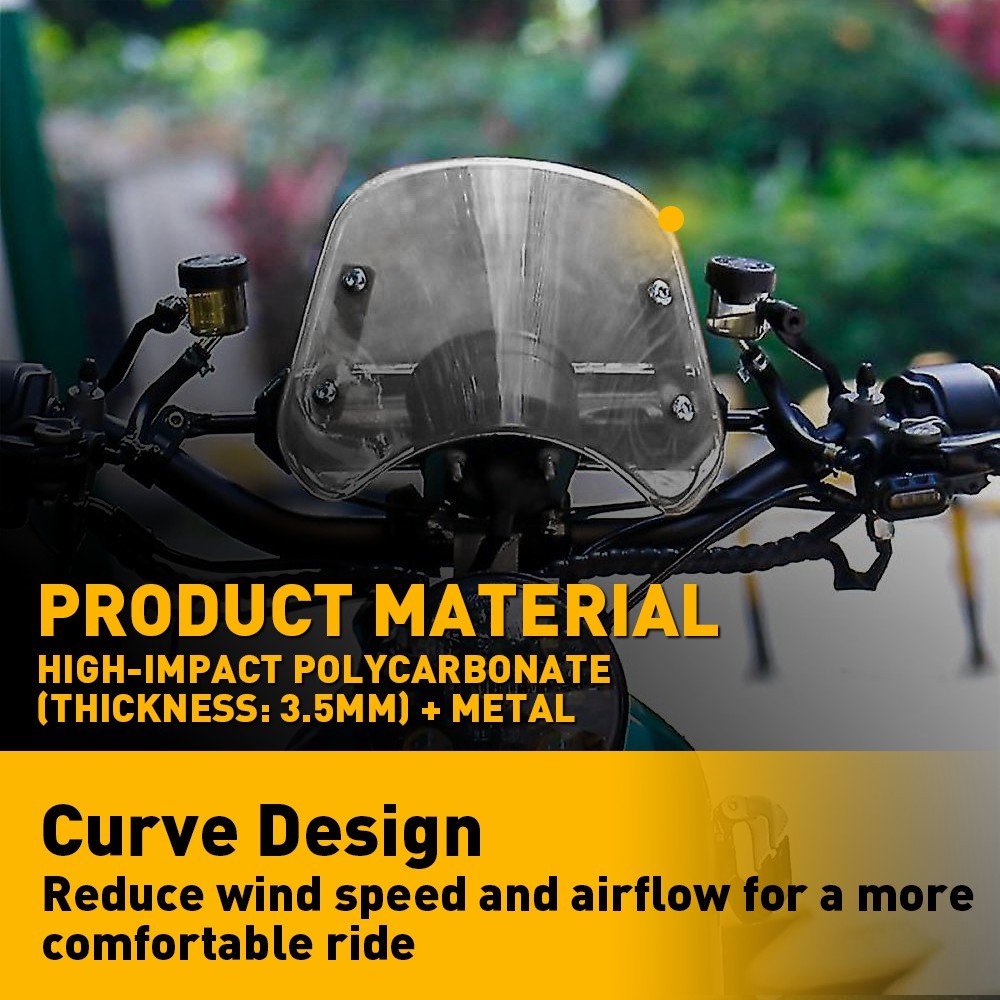 5-7" Motorcycle Clear Universal Headlight Fairing Windshield Shield Windscreen