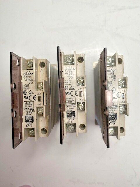 OMRON G3PB-225B-VD SOLID STATE RELAY 12-24VDC 100-240VAC LOT OF 3