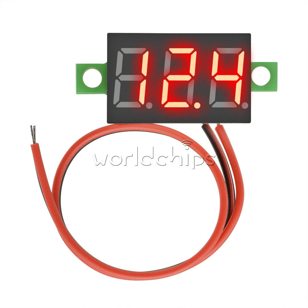 0.36 inch Red Mini LED Panel Voltmeter Voltage Meter 2 Wire 3-Digital 4V~30V
