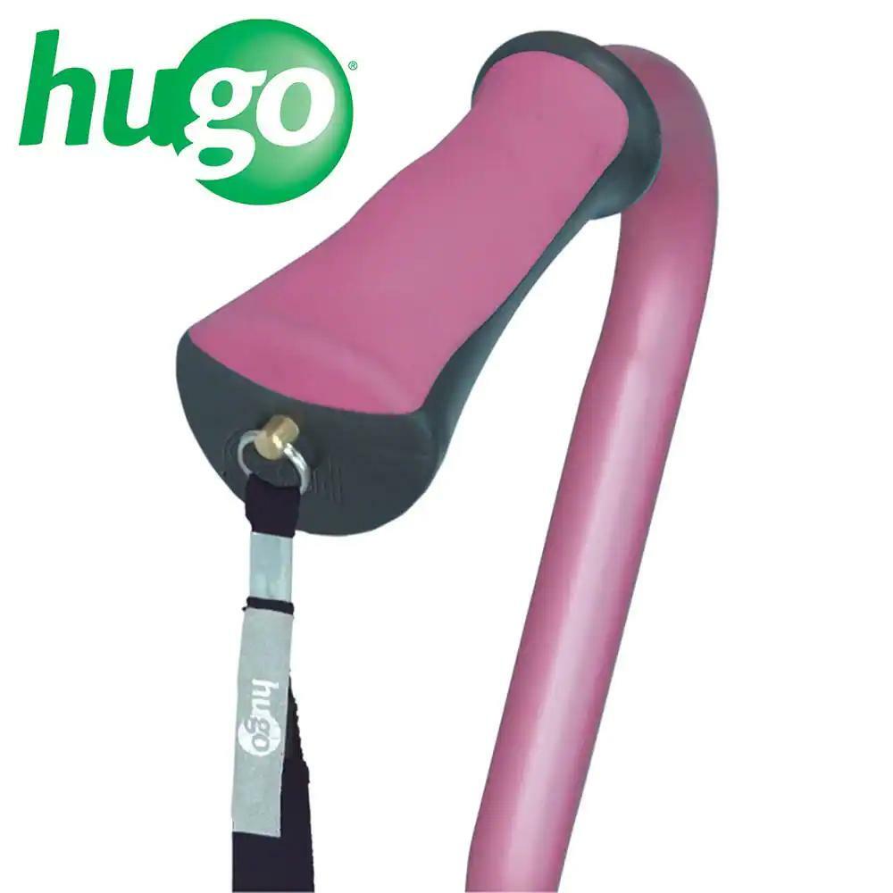 Hugo Mobility Quad Cane Adjustable Right/Left Hand Use Small Base 39 in. Height